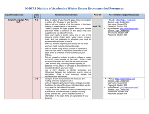 M-DCPS Winter Recess Recommended Resources 2015