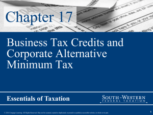 Business Tax Credits and Corporate Alternative Minimum Tax