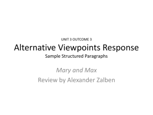 UNIT 3 OUTCOME 3 Alternative Viewpoints Response Sample