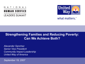 Strengthening Families and Reducing Poverty