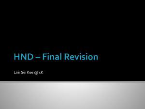 HND * Final Revision