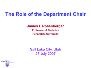 The Role of the Department Chair - American Statistical Association