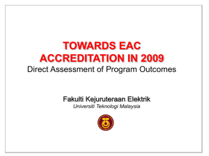 Towards EAC accreditation