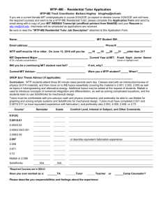 WTP-ME Residential Tutor Application Form