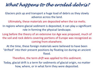 What happens to the eroded debris?