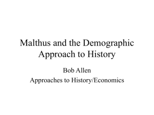 Malthus and the Demographic Approach to History