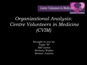 Organizational Analysis Center Volunteers in Medicine (CVIM)