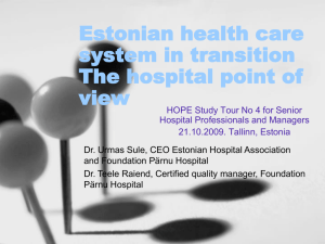 Estonian health care system in transition The