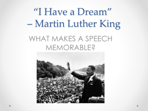 *I Have a Dream* * Martin Luther King