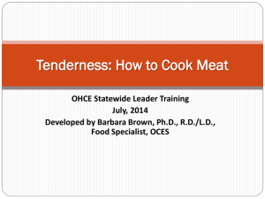 Tenderness How to Cook Meat ppt.