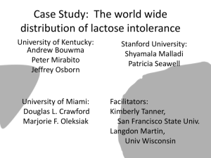 Worldwide Distribution of Lactose Intolerance