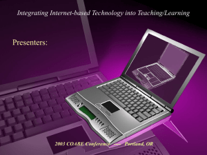 Integrating Internet-based Technology into Teaching/Learning
