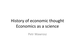 History of economic thought Economics as a science