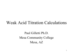 weak acid calculations