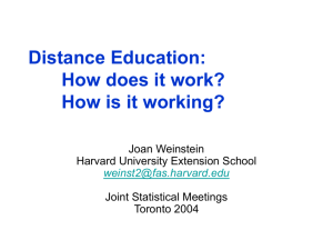 Distance Education: How is it working?
