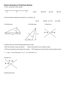 Honors Geometry A Final Exam Review Tri 1 2004