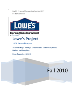 Lowe's Project - Linda S. Cordes (707)893-7410