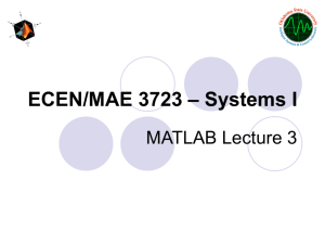 ECEN/MAE 3723 – Systems I