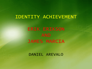 IDENTITY ACHIVEMENT BY ERIK ERIKSON AND JAMES MARCIA