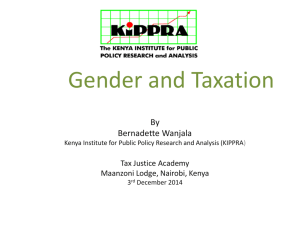 Gender and Taxation - TAX JUSTICE ACADEMY