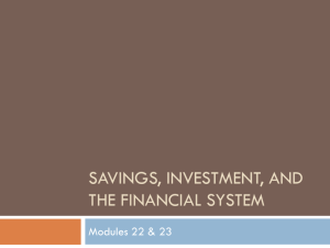 Savings, Investment, and the Financial Section