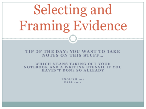 Framing Evidence PowerPoint