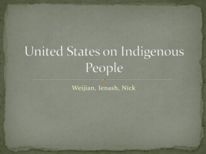 United States on Indigenous People - Legal studies