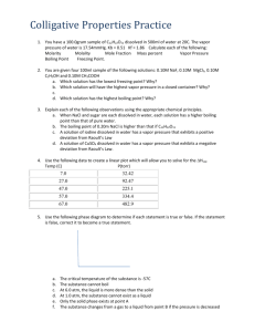 Colligative Properties Practice You have a 100.0gram sample of C