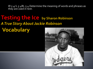 (Jackie Robinson) Vocabulary Power Point