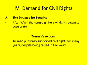 IV. Demand for Civil Rights