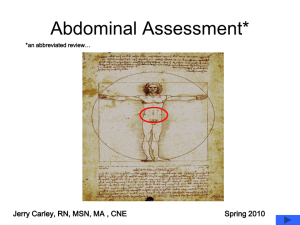 Abdominal Assessment Abbreviated Review