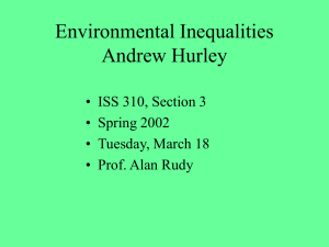 Environmental Inequalities Andrew Hurley