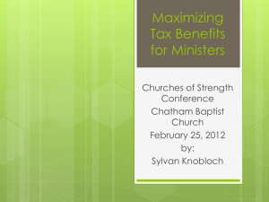 Maximizing Tax Benefits for Ministers