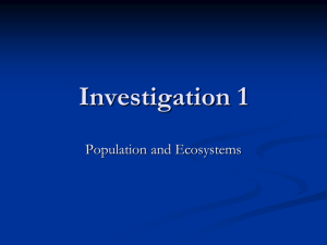Investigation 1 Population and Ecosystem
