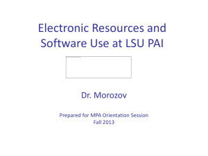 Electronic Resources and Software Use at LSU PAI