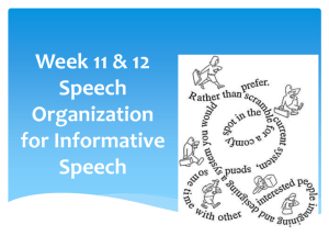 (Organizational Pattern for Informative Speech).