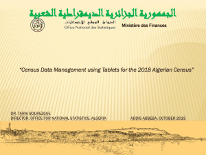 Census Data Management using Tablets for 2018 Algerian Census