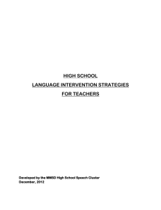 high school language intervention strategies for teachers