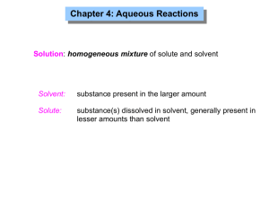 Chapter 4: Aqueous Reactions