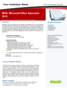 MOS: Microsoft Office Specialist 2010