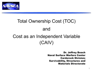 Cost as an Independent Variable
