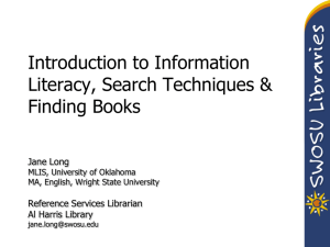 Presentation 1 - Research Techniques & Finding Books