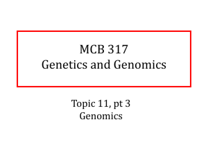 genetics not genomics - School of Life Sciences