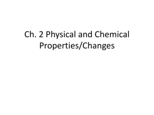 Physical and Chemical Properties/Changes