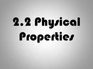 2.1 Physical Properties