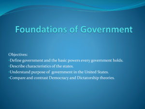 Foundations of Government