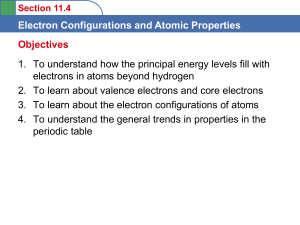 Section 11.4 Electron Configurations and