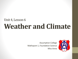 Unit 4, Lesson 6 Weather and Climate