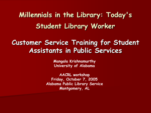 Today's Student Library Worker Customer Service Training for