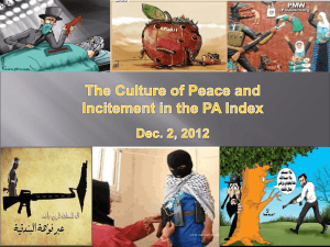 The Culture of Peace and Incitement in the PA Index